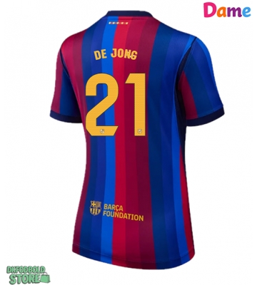 Barcelona Frenkie de Jong #21 Replika Hjemmebanetrøje Dame 2026-27 Kortærmet